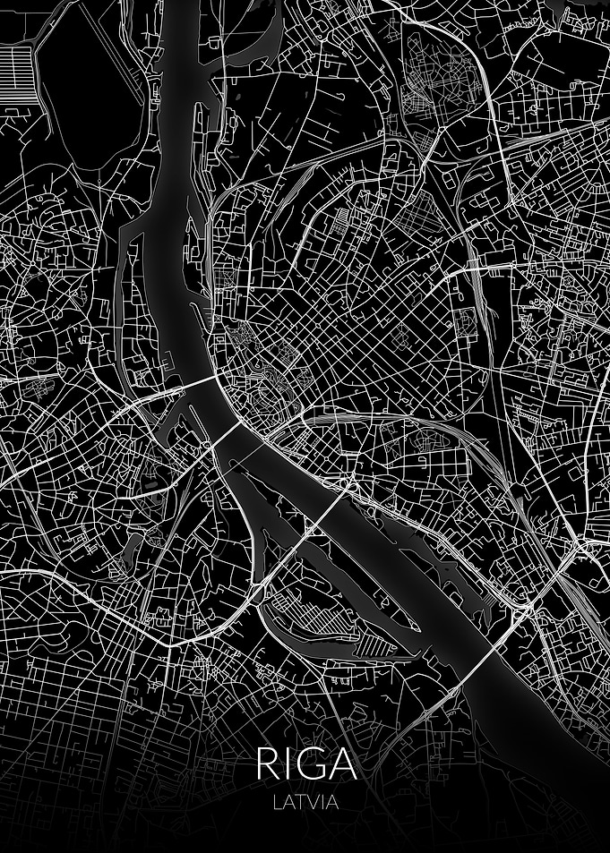 Riga Map Black