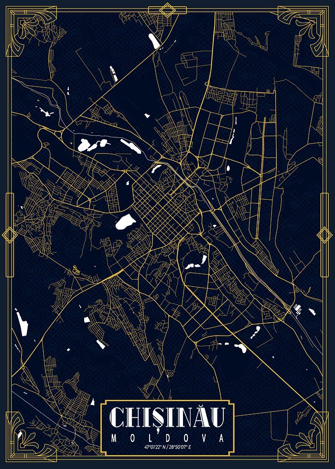 Chisinau City Map Gold