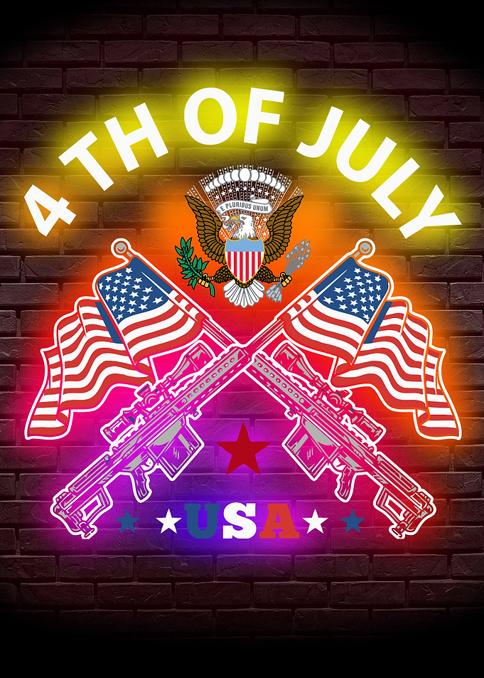 4th of July America Neon