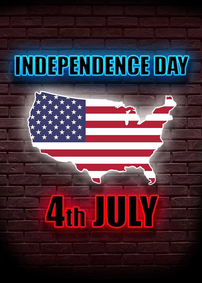 4th of July America Neon
