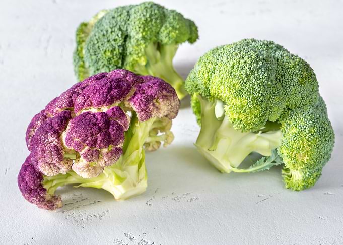 Cauliflower and broccoli