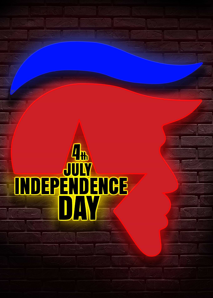 4th of July America Neon