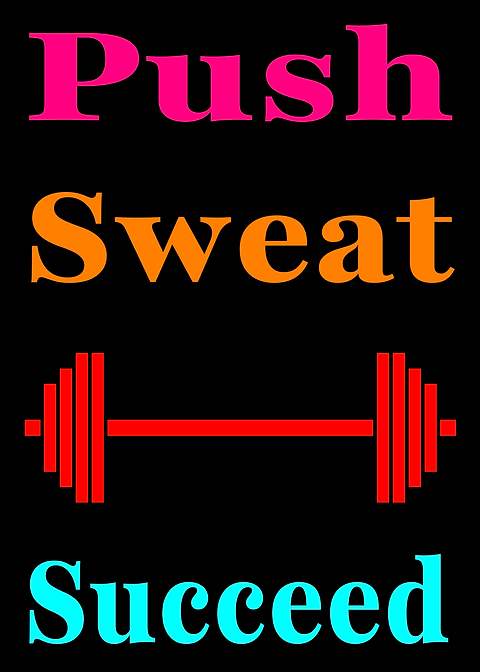 Push Sweat Succeed — metal poster wall art