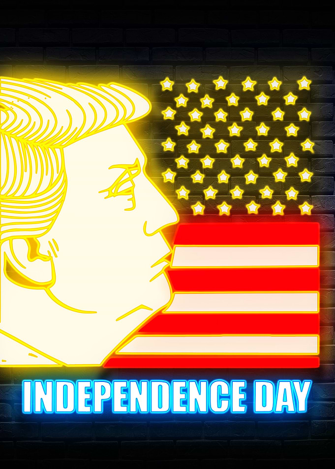 4th of July America Neon