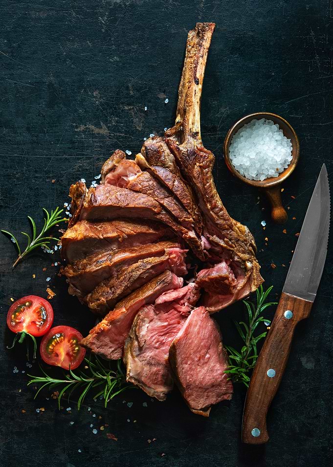Grilled dry aged steak