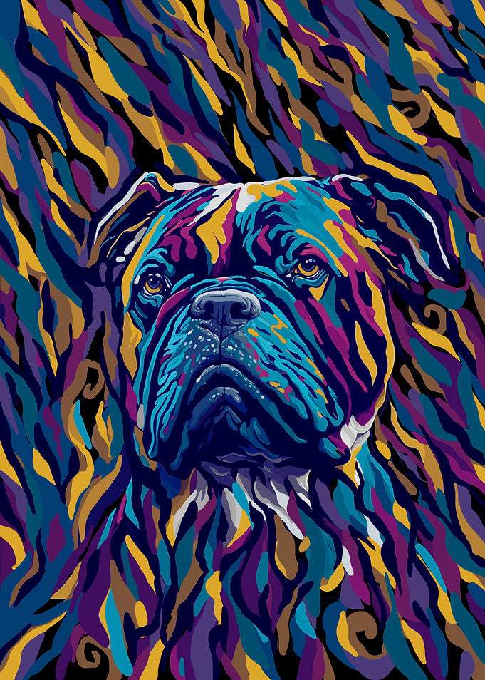 Abstract Colorful Bulldog