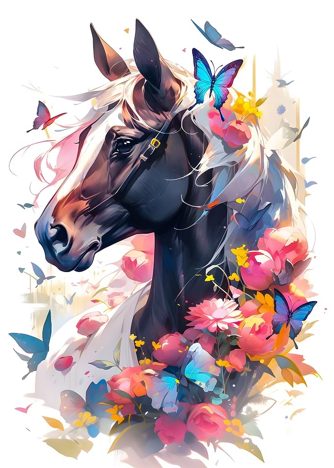 Horse Botanical Hues