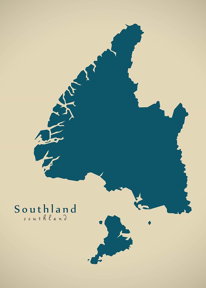 Southland region map