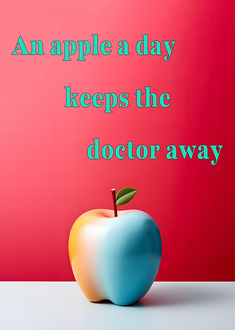 An Apple A Day — funny metal wall sign