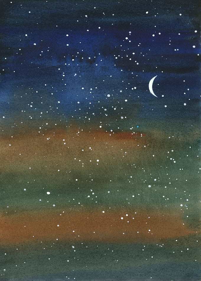 Starry Night Landscape Art