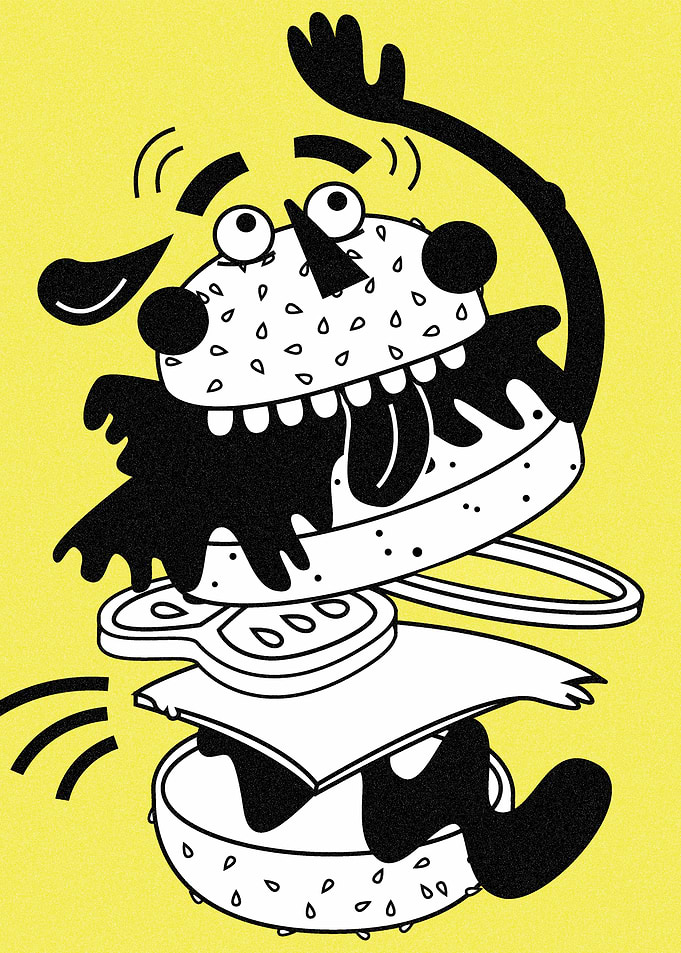 Funny Yellow Burger