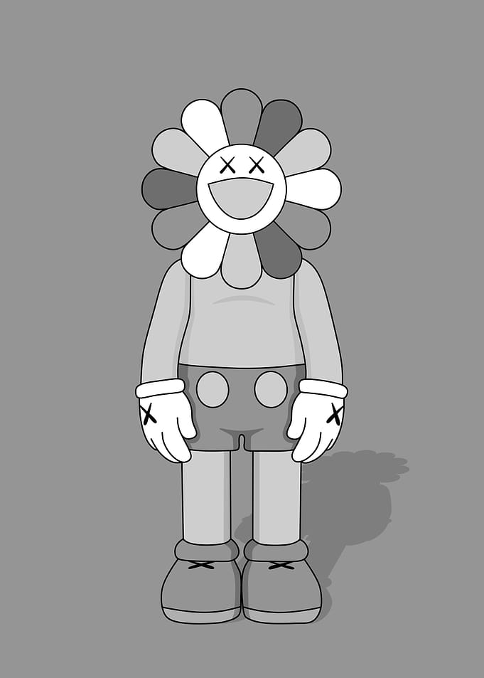 kawss flower monochrome