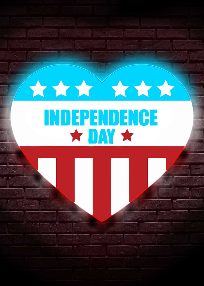 4th of July America Neon
