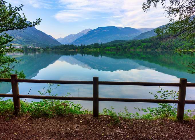Lake landscape mountains