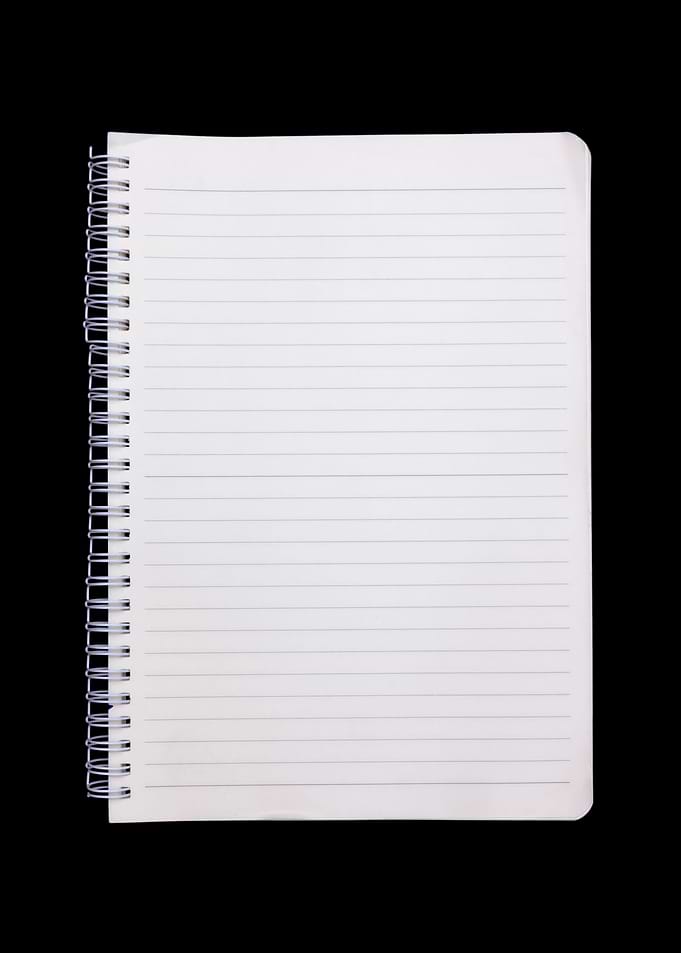 Notebook paper open blank