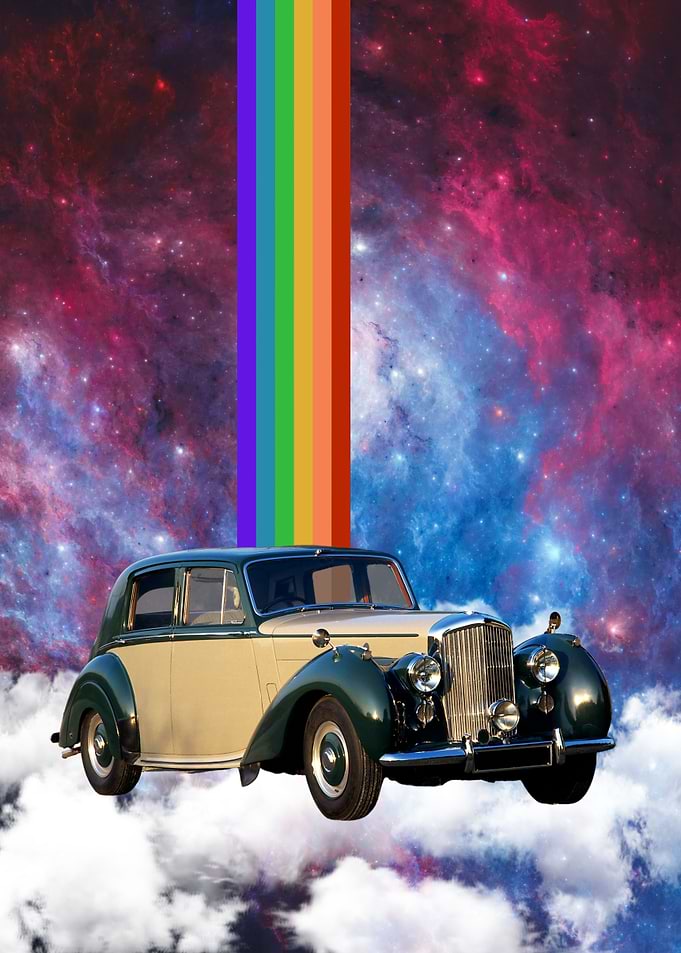 Retro Car in Space
