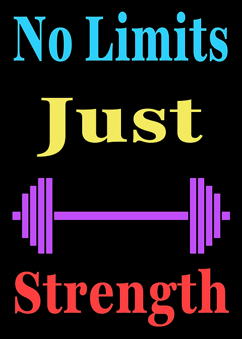 No Limits Just Strength — metal poster wall art