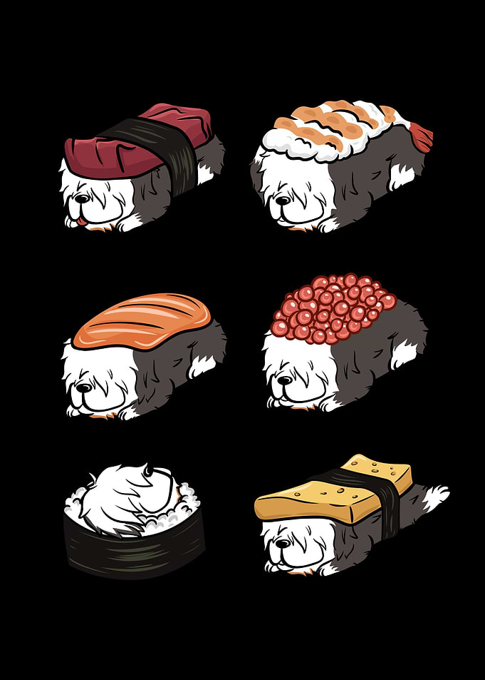 Old English Sheepdog Sushi
