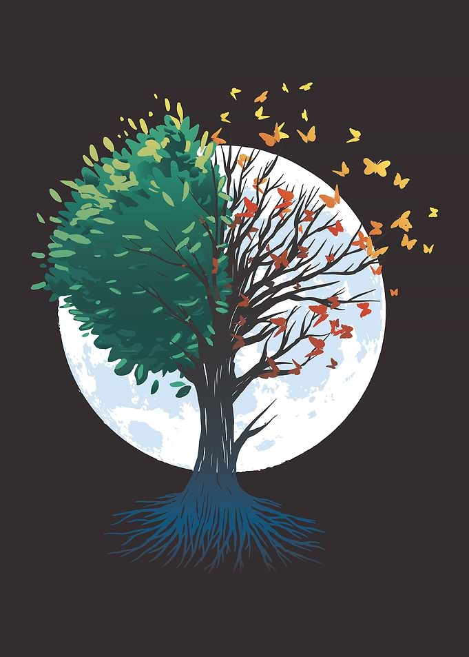 Tree and Butterflies