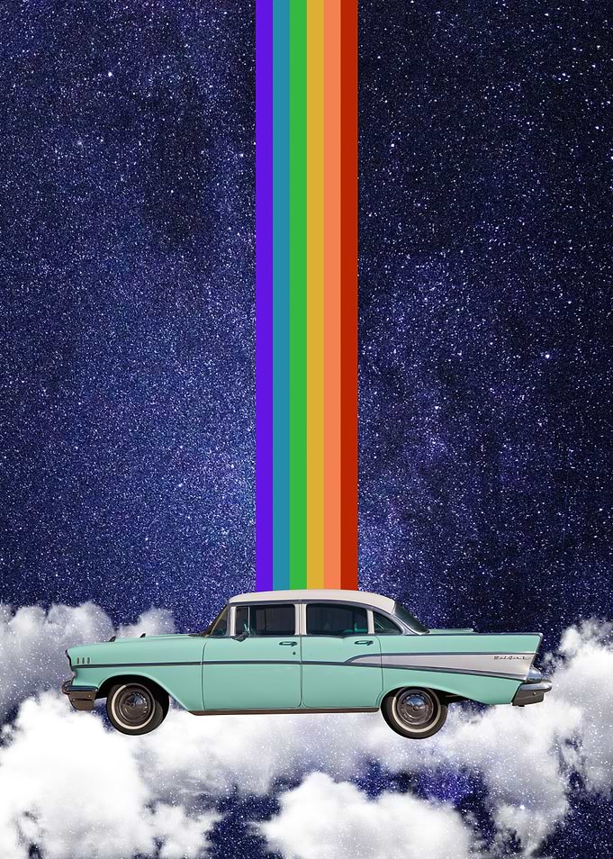 Vintage Car in Space