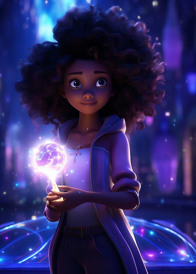 Animated Girl with chakra
