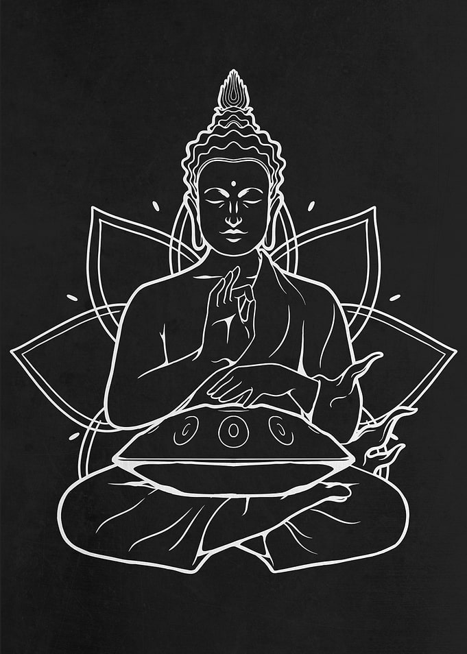 Buddha Handpan Drum Player