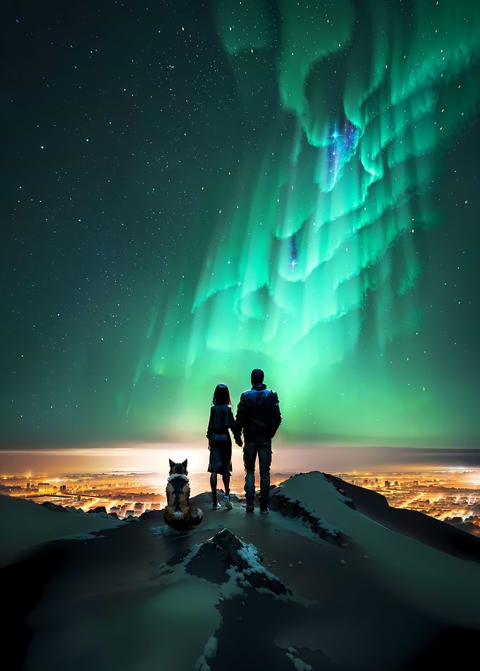 Aurora Night City Couple