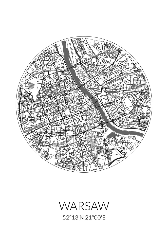 Warsaw Circle Map White