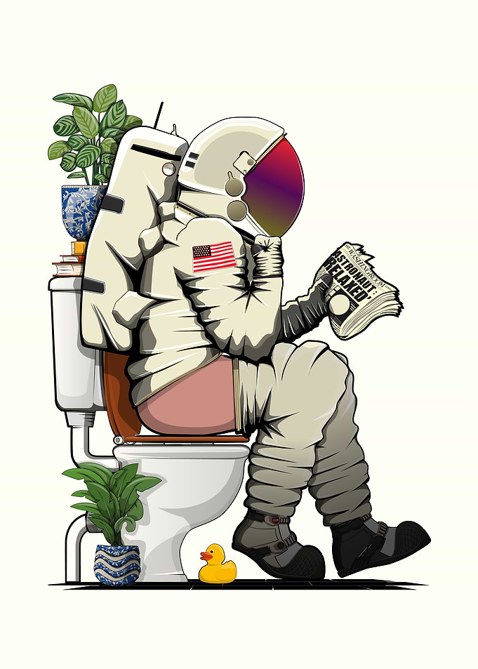 Astronaut on the Toilet