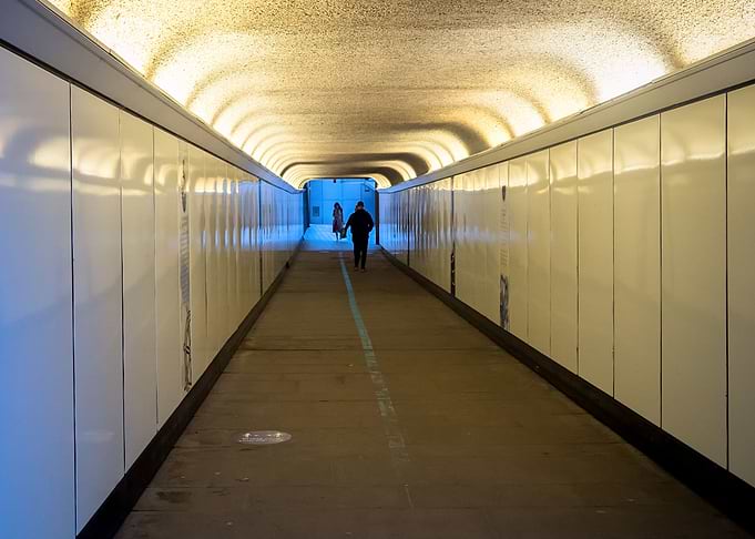 Blue Light In A Tunnel