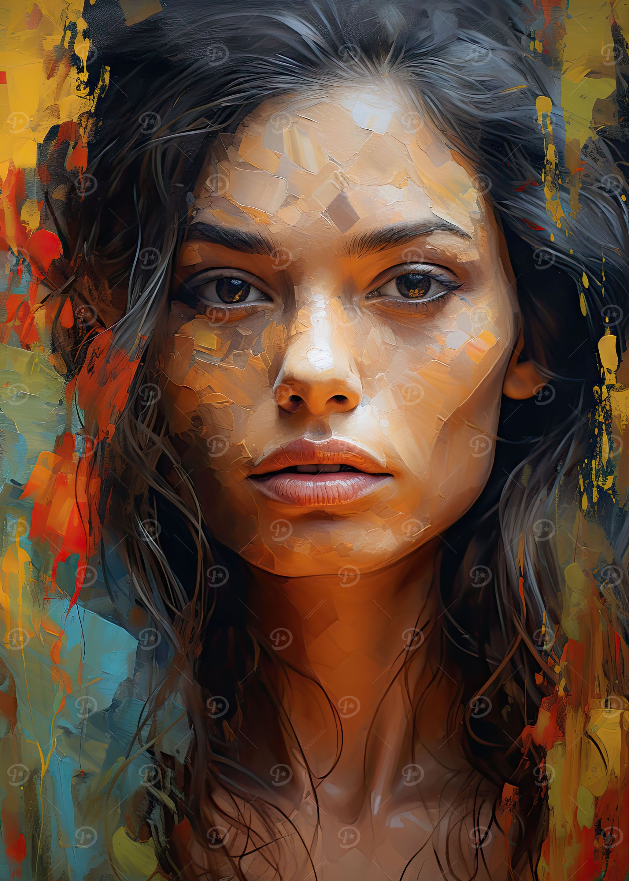 colorful woman portrait