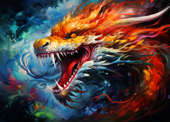 Dragon oil paint