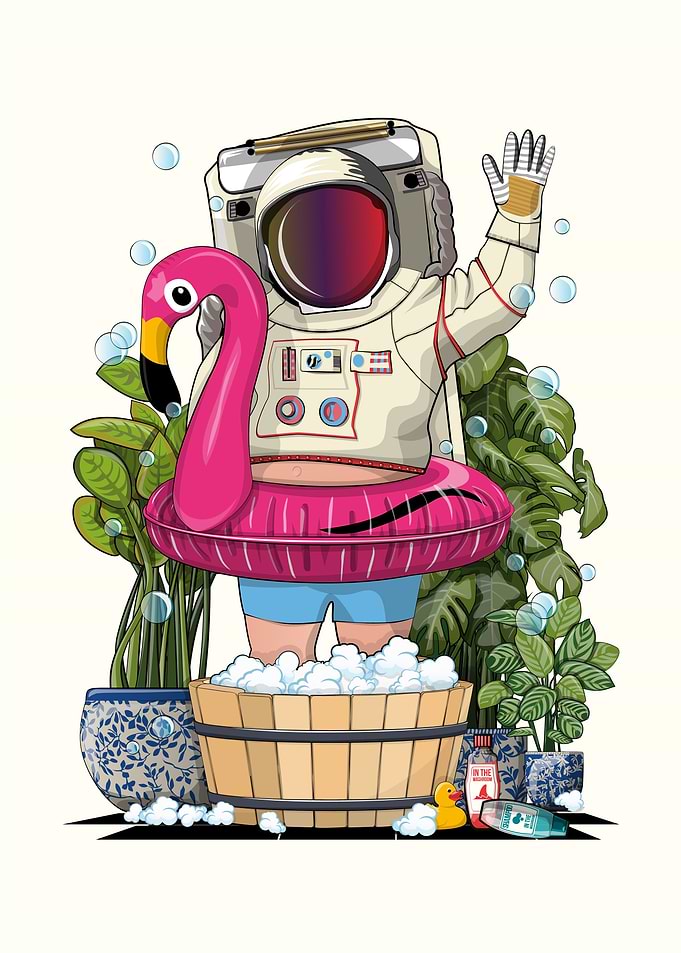 Astronaut in Foot Spa