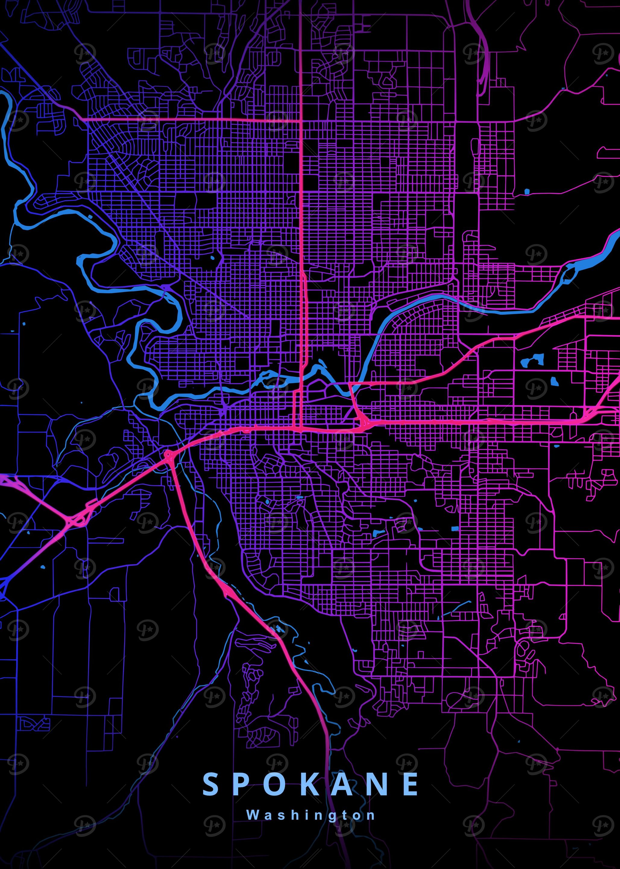 Spokane Washington Map
