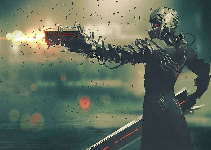 Scifi gaming character in
