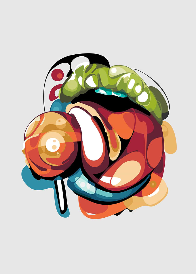 Lips and candy pop art