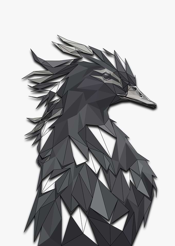 Duck Low Poly Half Frame