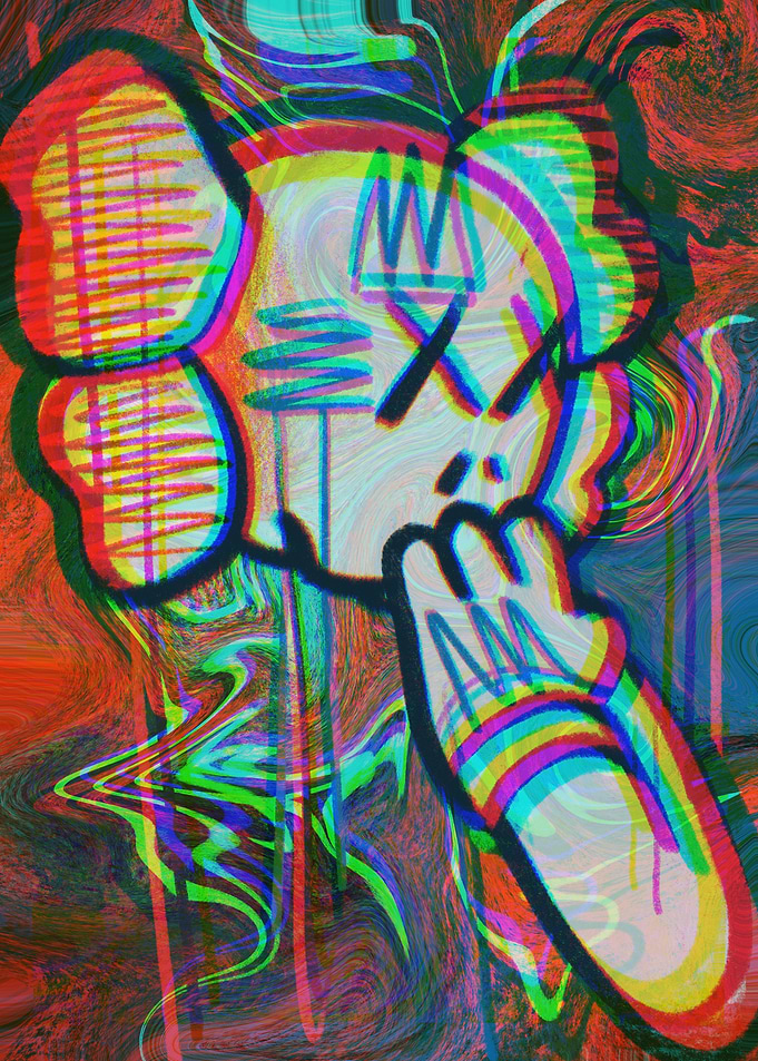 Kaws Dolls unique abstract