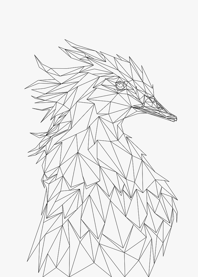 Duck Low Poly Wireframe