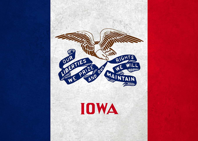 Flag of Iowa on Wall