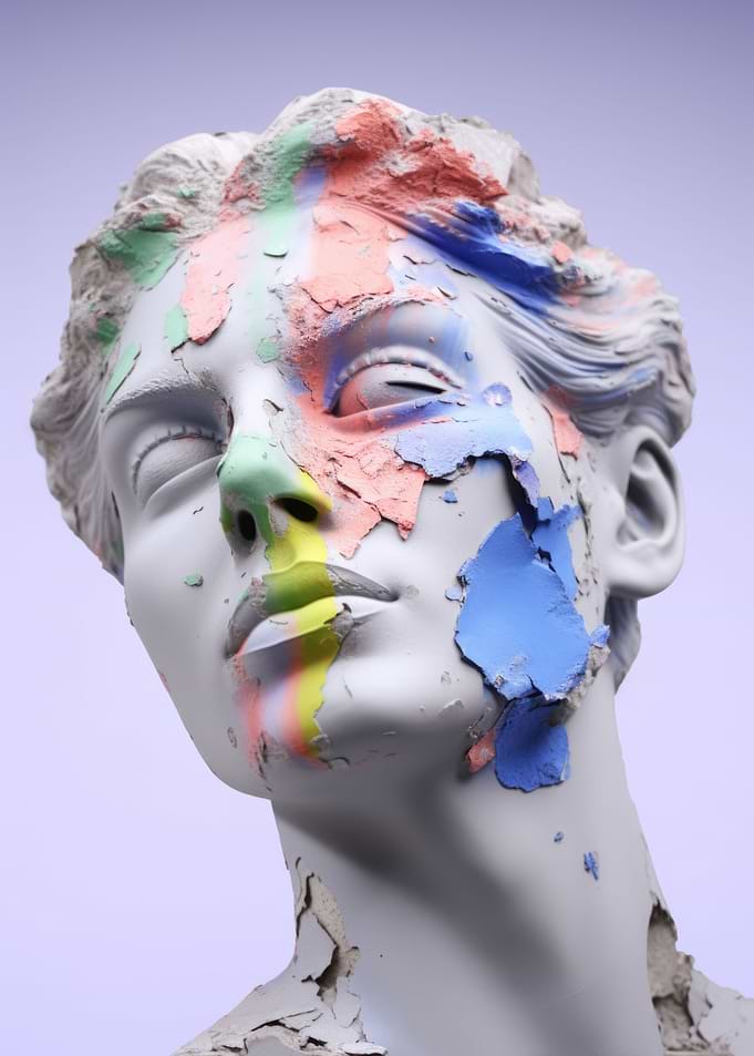 Painted Marble Statue