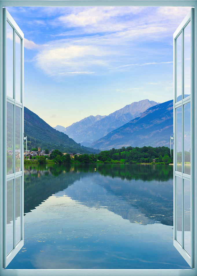 Landscape lake mountains
