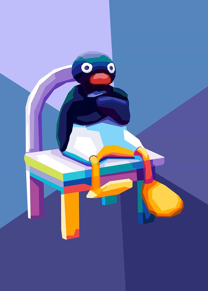 Angry Pingu Meme Pop Art