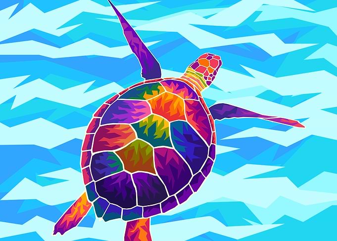 The Turtle Pop Art Design