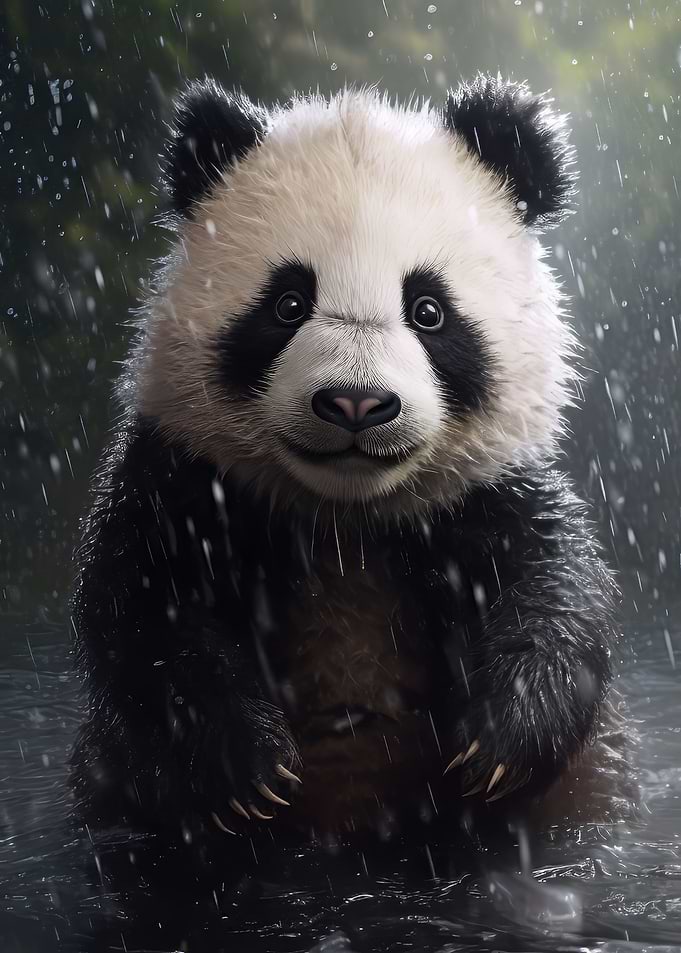 Cute Wet Panda