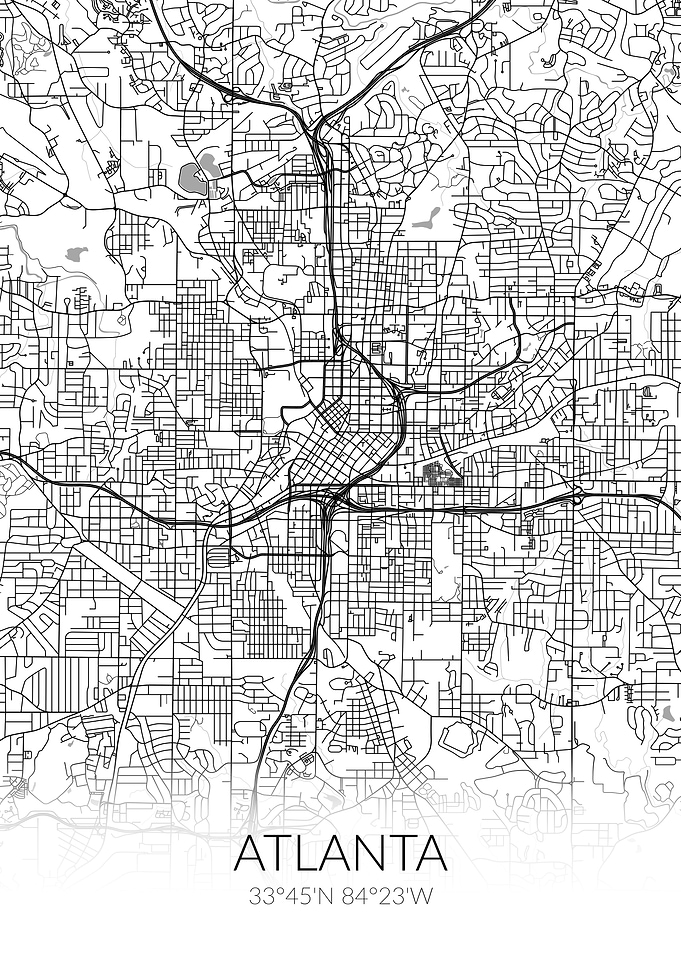 Atlanta City Map White