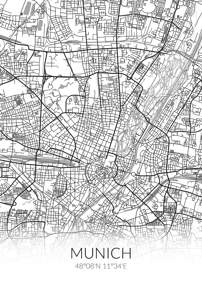Munich City Map White