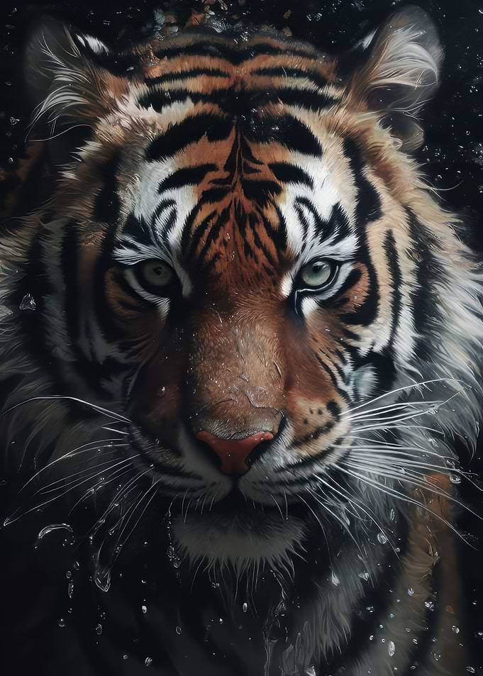 Cute Wet Tiger