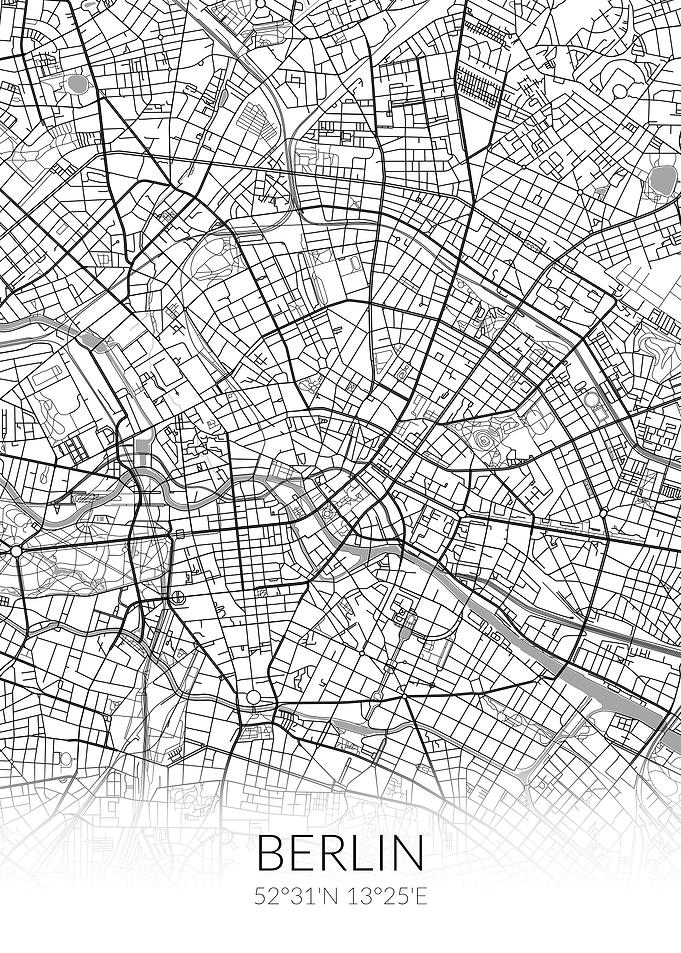 Berlin City Map White