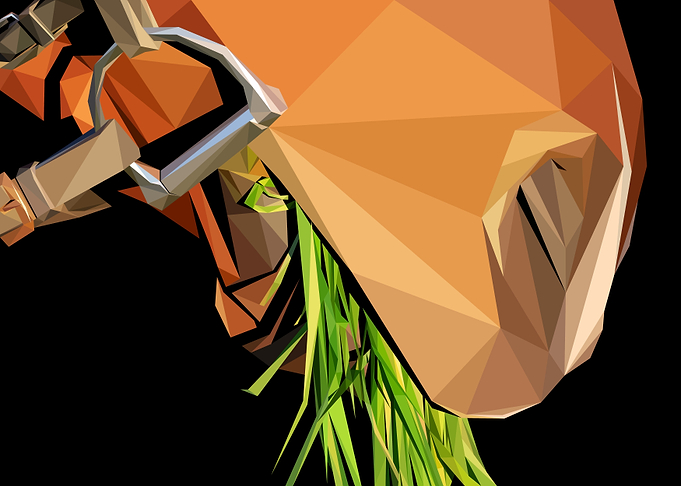 Horse Head n Grass LowPoly